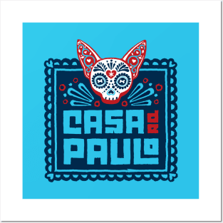 Casa de Paulo Logo on Blue Posters and Art